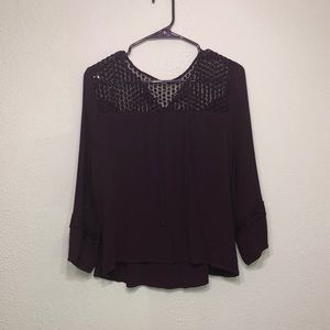 Quarter Sleeve Burgundy Blouse